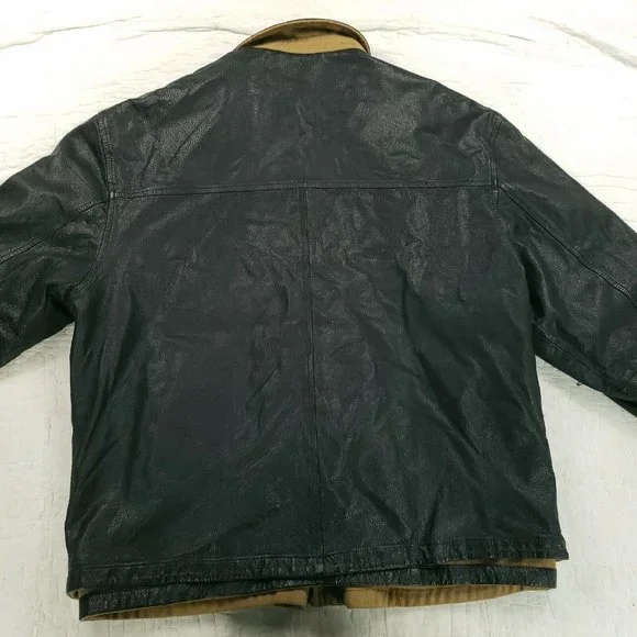 Missani Le Collezioni Reversible Leather Jacket Cashmere Wool Blend Mens 2XL